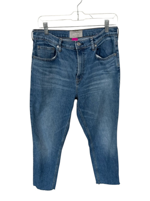 Everlane Size 30 Medium Wash Cotton High Waist Straight Leg Raw Hem Jeans Medium Wash / 30