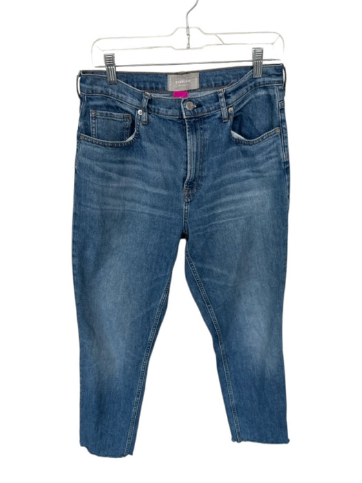 Everlane Size 30 Medium Wash Cotton High Waist Straight Leg Raw Hem Jeans Medium Wash / 30