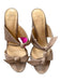 Alexandre Birman Shoe Size 38 Taupe Suede Knot Two Straps Block Heel Sandals Taupe / 38
