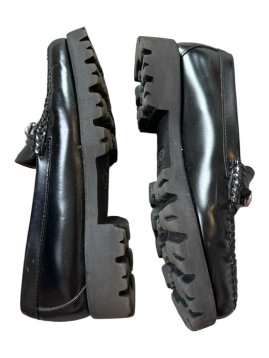 GH Bass Shoe Size 8 Black Vegan Leather Clasp Detail Loafers Black / 8