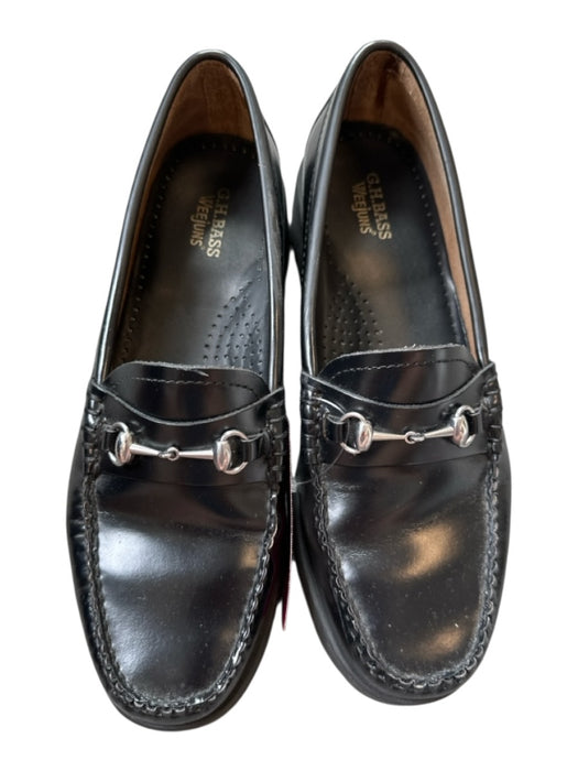 GH Bass Shoe Size 8 Black Vegan Leather Clasp Detail Loafers Black / 8