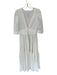 Ave Rara Size One Size White Eyelet Puff Sleeve Half Button Maxi Dress White / One Size