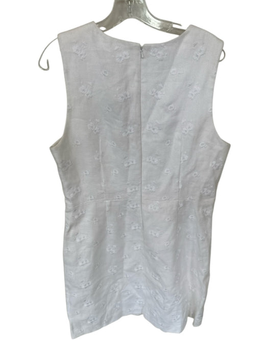 Michael Kors Size 10 Cream Polyester Embroidered Floral Knee length Dress Cream / 10