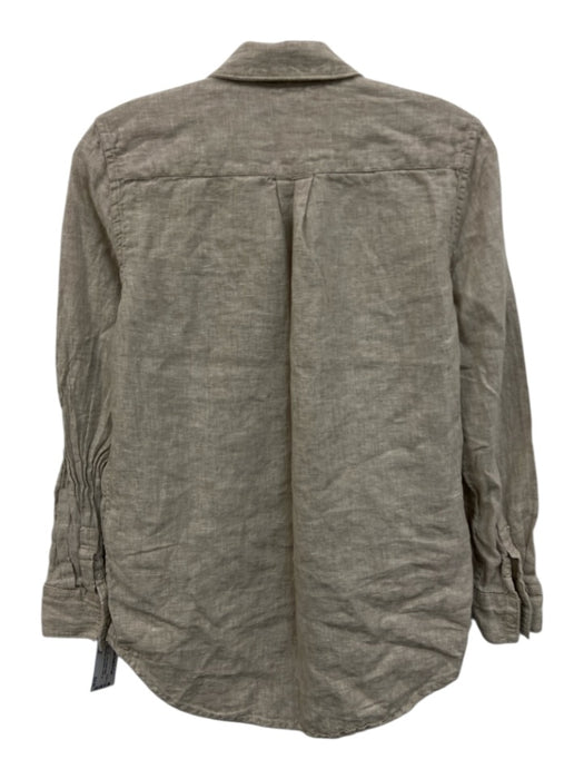 Quince Size XS Light Gray Linen Elastic Waist Drawstring Long Sleeve Pants Set Light Gray / XS