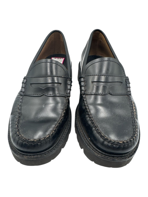 G. H. Bass & Co Shoe Size 7.5 Black Leather Foam Sole Platform Penny Loafers Black / 7.5