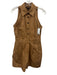 Banana Republic Size 2 Brown Cotton & Linen Sleeveless pleats Collar Romper Brown / 2