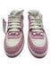 Chanel Shoe Size 36 White & Pink Leather & Canvas Lace Up Color Block Sneakers White & Pink / 36