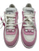 Chanel Shoe Size 36 White & Pink Leather & Canvas Lace Up Color Block Sneakers White & Pink / 36