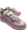 Chanel Shoe Size 36 White & Pink Leather & Canvas Lace Up Color Block Sneakers White & Pink / 36