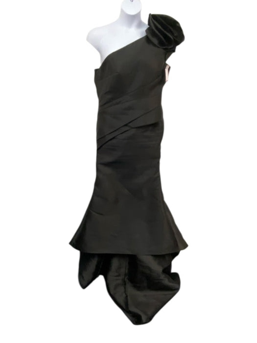 Alexander by Daymor Size 14 Black Polyester One Shoulder Tiered Gown Black / 14