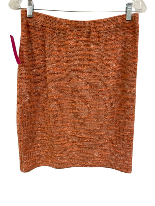 St. John Collection Size 8 Orange, White, Black Wool & Rayon Heathered Skirt Set Orange, White, Black / 8