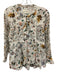 Anthropologie Size XXS White, Yellow, Multi Cotton Long Sleeve Floral Print Top White, Yellow, Multi / XXS
