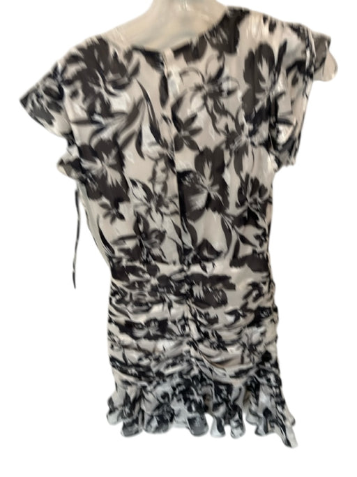 Adelyn Rae Size XS Black & White Polyester Flutter Sleeves Botanical Dress Black & White / XS