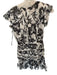 Adelyn Rae Size XS Black & White Polyester Flutter Sleeves Botanical Dress Black & White / XS