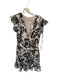 Adelyn Rae Size XS Black & White Polyester Flutter Sleeves Botanical Dress Black & White / XS