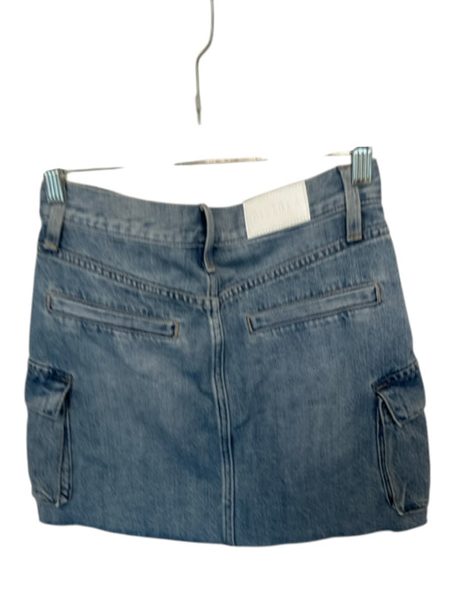 Pistola Size 24 Med Light Wash Cotton Blend High Waist Cargo Pockets Denim Skirt Med Light Wash / 24