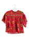 Farm Size S Red Cotton Round Neck Ruffle Detail Tropical Print Flare Top Red / S