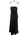 Alfred Sung Size 6 Black Polyester Sleeveless Tiered Sheer Back Zip Gown Black / 6