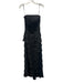 Alfred Sung Size 6 Black Polyester Sleeveless Tiered Sheer Back Zip Gown Black / 6