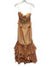 Janique by Kourosh Babaian Size 8 Orange Polyester Leaf Applique Sleeveless Gown Orange / 8