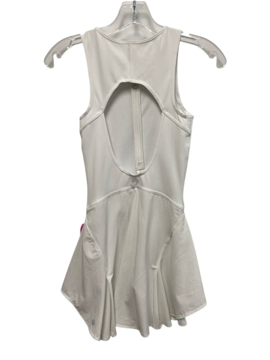 Lululemon Size 2 White Missing Fabric Tag Sleeveless Quarter Zip Athletic Dress White / 2
