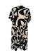 Gilli Size M Tan & black Polyester Short Balloon Sleeve Abstract Collar Dress Tan & black / M