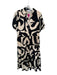 Gilli Size M Tan & black Polyester Short Balloon Sleeve Abstract Collar Dress Tan & black / M