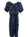 Rebecca Taylor Size 0 Navy Cotton Round Neck Short Sleeve Open Back Jumpsuit Navy / 0