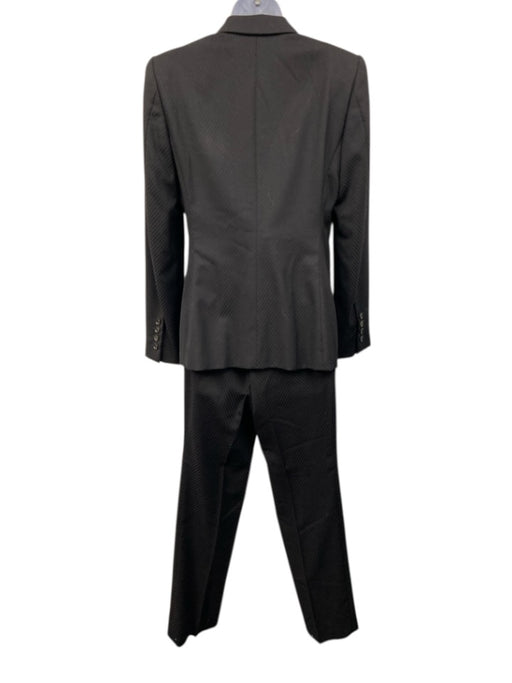 Gucci Size 40 Black Wool Blazer Stripe Low Rise Trouser Pants Set Black / 40