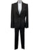 Gucci Size 40 Black Wool Blazer Stripe Low Rise Trouser Pants Set Black / 40