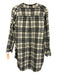 Free People x CP Shades Size XS Black & White Cotton Long Sleeve Plaid Dress Black & White / XS