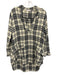 Free People x CP Shades Size XS Black & White Cotton Long Sleeve Plaid Dress Black & White / XS