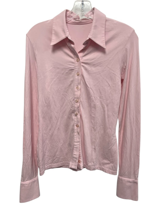 Anne Fontaine Size 42 Pink Cotton Long Sleeve Button Collar Top Pink / 42