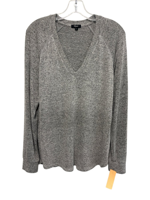 Rails Size S Gray Rayon & Polyester Long Sleeve Heathered V Neck Sweater Gray / S