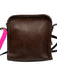 Coach Dark Brown Leather Zip Close Contrast Stitch Logo Silver hardware Bag Dark Brown / Mini