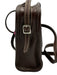 Coach Dark Brown Leather Zip Close Contrast Stitch Logo Silver hardware Bag Dark Brown / Mini