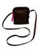 Coach Dark Brown Leather Zip Close Contrast Stitch Logo Silver hardware Bag Dark Brown / Mini