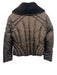 Andrew Marc Size M Brown Nylon Puffer Rabbit Fur Zip Up Goose Down Fill Jacket Brown / M