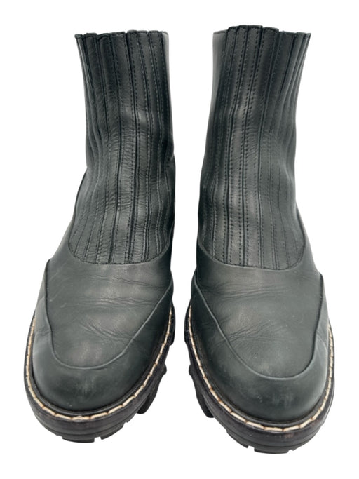 Rag & Bone Shoe Size 39.5 Black Leather Stretch Block Heel Chelsea Boots Black / 39.5