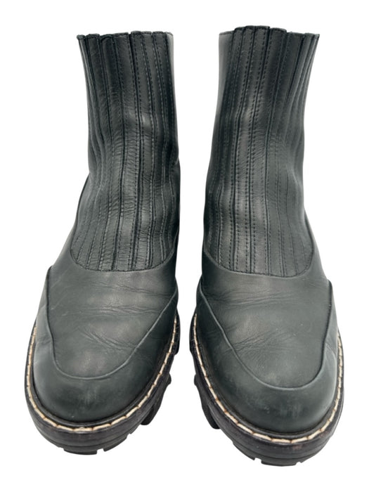 Rag & Bone Shoe Size 39.5 Black Leather Stretch Block Heel Chelsea Boots Black / 39.5