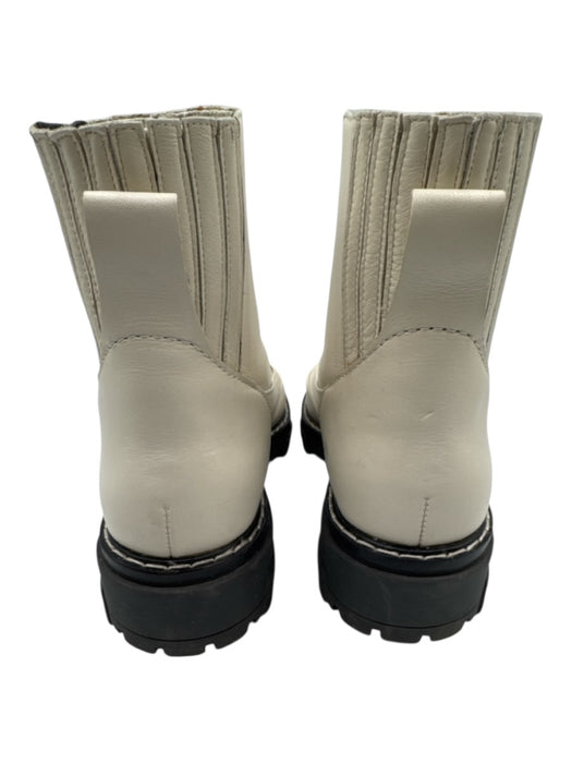 Rag & Bone Shoe Size 39.5 Cream Leather Stretch Block Heel Chelsea Boots Cream / 39.5