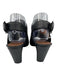 Donald Pliner Shoe Size 8.5 Black Canvas & Leather Snake Detail Open Toe Sandals Black / 8.5