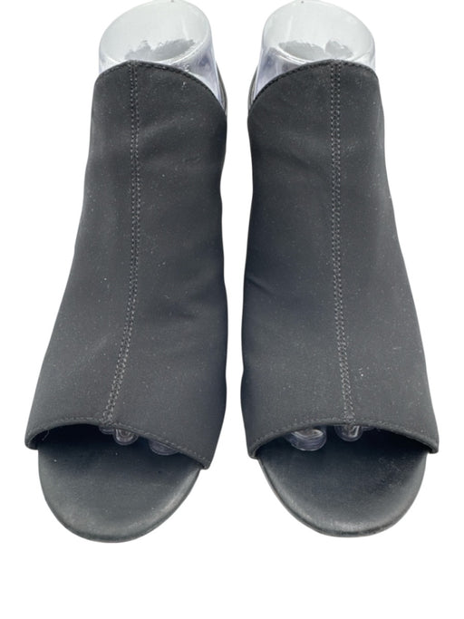 Donald Pliner Shoe Size 8.5 Black Canvas & Leather Snake Detail Open Toe Sandals Black / 8.5