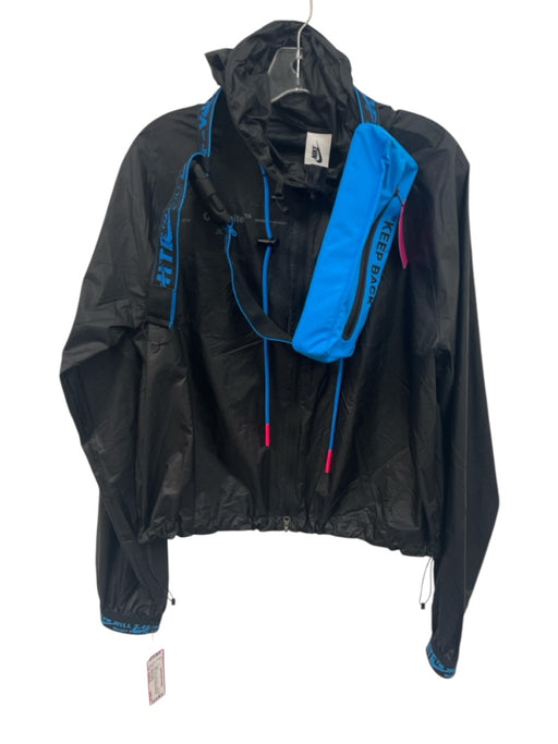 Nike / Off White Size Medium Black & Blue Nylon Blend Long Sleeve Hood Jacket Black & Blue / Medium