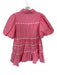 Aureum Size S Pink & White Cotton Puff Sleeves Button Up Collared Dress Pink & White / S
