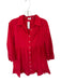 Aureum Size M Red Cotton Blend Button Up Collar Long Sleeve Mini Dress Red / M