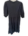Karlie Size M Black Cotton Blend Quarter Button Puff Sleeve Midi Dress Black / M