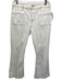 Frame Size 28 Cream White Cotton Denim High Rise Patch Pocket Flare Jeans Cream White / 28