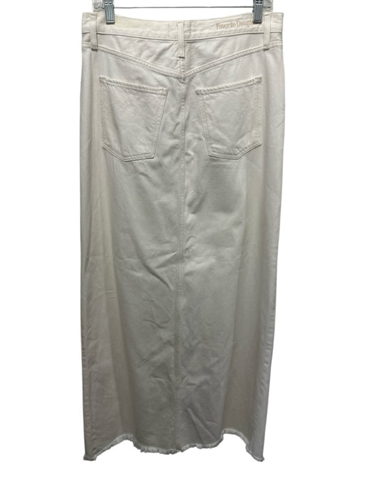 Favorite Daughter Size 29 Cream White Cotton Denim High Rise Front Slit Skirt Cream White / 29