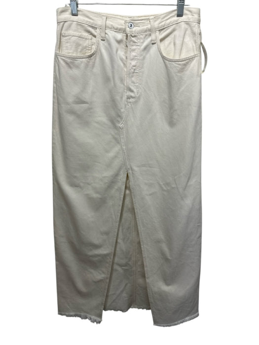 Favorite Daughter Size 29 Cream White Cotton Denim High Rise Front Slit Skirt Cream White / 29